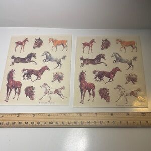 Vintage 80s sheet RARE Hallmark horse colt mare pony Horses Stickers